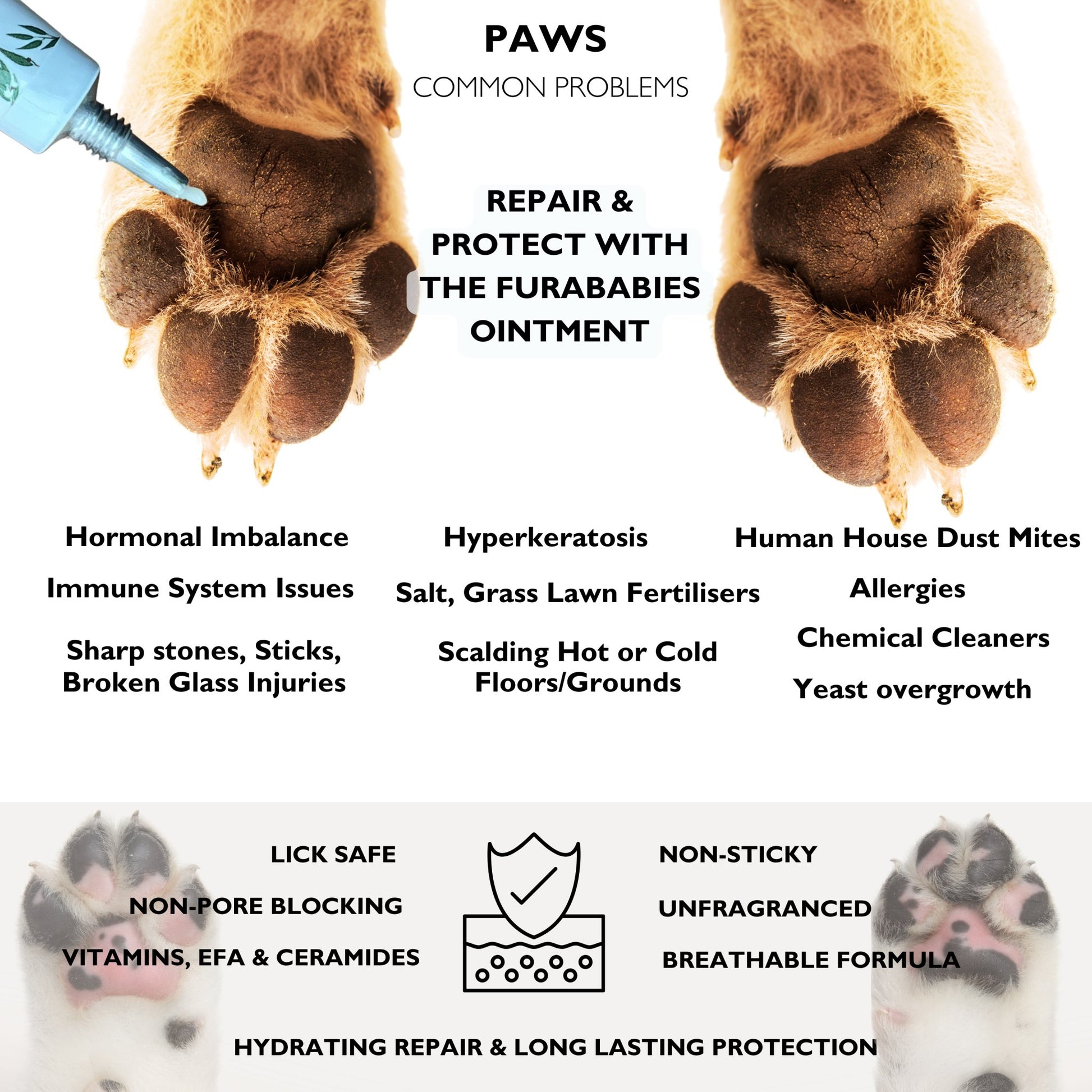 Cat & Dog Nose, Wrinkle & Paw Ointment - PET SKINCARE FOR ITCH, PAW LICKING, TEAR STAINS & MORE