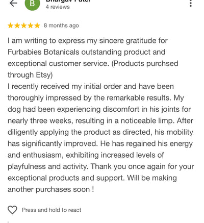 DOG & CAT JOINT & MUSCLE RELIEF RUB (50 ml) - FurBabies™ Botanicals