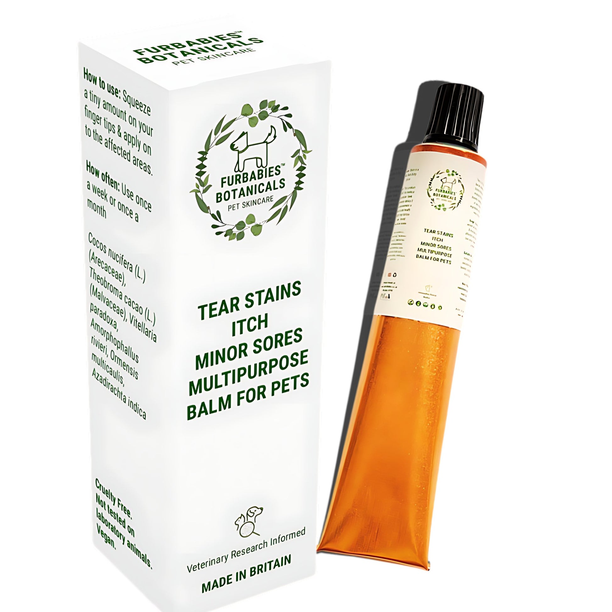 Itchy Paws, Cracked Nose, Tear Stains, Coat Itch, Minor Sores, Paw licking Multipurpose Natural Balm for Dogs & Cats - PET SKINCARE FOR ITCH, PAW LICKING, TEAR STAINS & MORE